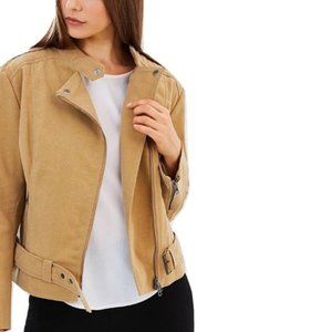 James & Co Vivienne Camel Faux Suede Biker Jacket.